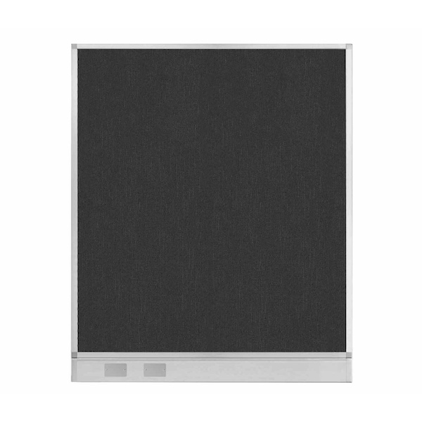 Hush Panel Configurable Cubicle Partition 5' x 6' Black Fabric w/ Cable Channel